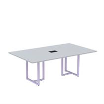 Mesa de Reunião Retangular com Power Box 200x90cm MR2000P25TUB Cinza/Lilás Mesa de Reunião Retangular com Power Box 200x90cm MR2000P25TUB Cinza/Lilás