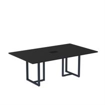 Mesa de Reunião Retangular com Power Box 200x90cm MR2000P25TUB Preto/Azul Delrei