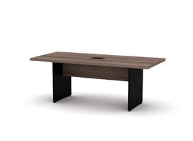 Mesa De Reunião Retangular Com Power Box PE 40 Pandin 2,00 M Walnut e Preto Mesa De Reunião Retangular Com Power Box PE 40 Pandin 2,00 M Walnut e Preto