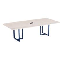 Mesa de Reunião Retangular com Power Box Tubular P25 Pandin 2,6 M Casablanca e Azul Del Rey Mesa de Reunião Retangular com Power Box Tubular P25 Pandin 2,6 M Casablanca e Azul Del Rey