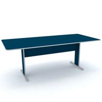 Mesa de reunião retangular pandin maxxi - azul/cinza
