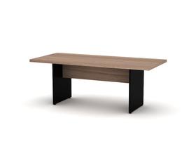 Mesa de Reuniao Retangular Pe 40 Pandin Noce Naturale e Preto 2.00 M