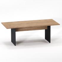 Mesa de Reuniao Retangular Pe Painel P25 Pandin Noce Naturale e Grafito 2.6 M