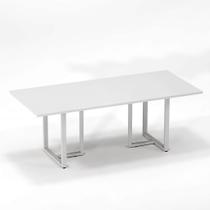 Mesa de Reunião Retangular Tubular P25 Pandin 2,0 M Branco Mesa de Reunião Retangular Tubular P25 Pandin 2,0 M Branco
