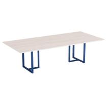 Mesa de Reunião Retangular Tubular P25 Pandin 2,0 M Casablanca e Azul Del Rey