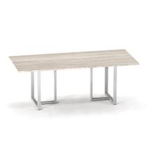 Mesa de Reunião Retangular Tubular P25 Pandin 2,0 M Casablanca e Cinza Mesa de Reunião Retangular Tubular P25 Pandin 2,0 M Casablanca e Cinza