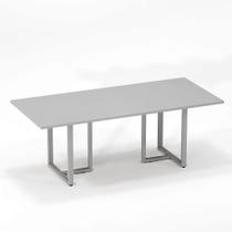 Mesa de Reunião Retangular Tubular P25 Pandin 2,0 M Cinza Cristal