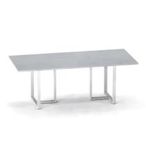 Mesa de Reunião Retangular Tubular P25 Pandin 2,0 M Cinza e Branco Mesa de Reunião Retangular Tubular P25 Pandin 2,0 M Cinza e Branco