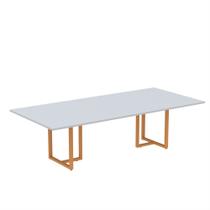 Mesa de Reunião Retangular Tubular P25 Pandin 2,0 M Cinza e Laranja Mesa de Reunião Retangular Tubular P25 Pandin 2,0 M Cinza e Laranja