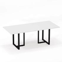 Mesa de Reunião Retangular Tubular P25 Pandin 2,0 M Cinza e Preto