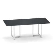 Mesa de Reunião Retangular Tubular P25 Pandin 2,0 M Grafito e Cinza