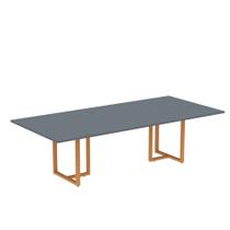 Mesa de Reunião Retangular Tubular P25 Pandin 2,0 M Grafito e Laranja