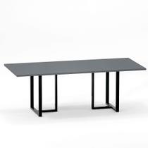 Mesa de Reunião Retangular Tubular P25 Pandin 2,0 M Grafito e Preto