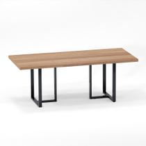 Mesa de Reunião Retangular Tubular P25 Pandin 2,0 M Noce Naturale e Grafito