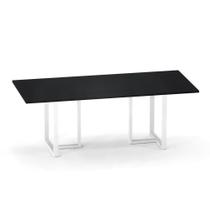 Mesa de Reunião Retangular Tubular P25 Pandin 2,0 M Preto e Branco