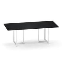 Mesa de Reunião Retangular Tubular P25 Pandin 2,0 M Preto e Cinza