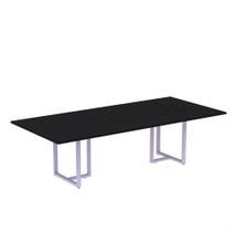 Mesa de Reunião Retangular Tubular P25 Pandin 2,0 M Preto e Lilas