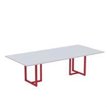 Mesa de Reunião Retangular Tubular P25 Pandin 2,6 M Cinza e Vermelho Mesa de Reunião Retangular Tubular P25 Pandin 2,6 M Cinza e Vermelho
