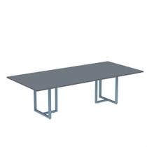 Mesa de Reunião Retangular Tubular P25 Pandin 2,6 M Grafito e Azul Dali