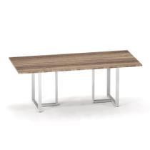 Mesa de Reunião Retangular Tubular P25 Pandin 2,6 M Noce Naturale e Cinza