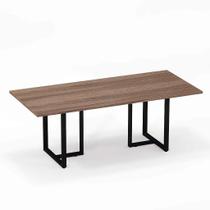 Mesa de Reunião Retangular Tubular P25 Pandin 2,6 M Walnut e Preto