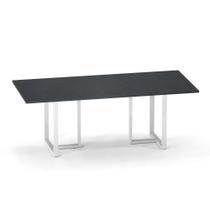 Mesa de Reuniao Retangular Tubular P25 Pandin Grafito e Cinza 2.6 M