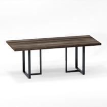 Mesa de Reuniao Retangular Tubular P25 Pandin Walnut e Grafito 2.00 M