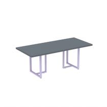 Mesa De Reunião Retangular Tubular PE 40 Pandin 2,00 M Grafito e Lilas
