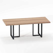 Mesa De Reunião Retangular Tubular PE 40 Pandin 2,00 M Noce Naturale e Grafito