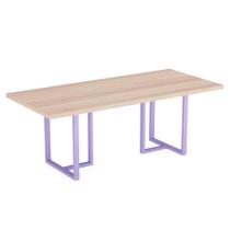 Mesa De Reunião Retangular Tubular PE 40 Pandin 2,00 M Noce Naturale e Lilas Mesa De Reunião Retangular Tubular PE 40 Pandin 2,00 M Noce Naturale e Lilas