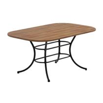 Mesa de Sala Jantar 1547 Aço c/Tampo Madeirado 160x90cm Freijo c/ Preto - Carraro Mesa de Sala Jantar 1547 Aço c/Tampo Madeirado 160x90cm Freijo c/ Preto - Carraro