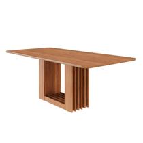 Mesa de Sala Jantar Ariela c/ Tampo Madeirado 210x100cm Cinamomo - Cimol Mesa de Sala Jantar Ariela c/ Tampo Madeirado 210x100cm Cinamomo - Cimol