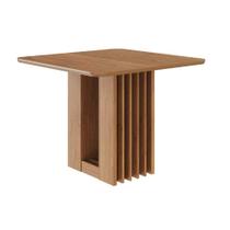 Mesa de Sala Jantar Ariela c/ Tampo Madeirado 95x95cm Cinamomo - Cimol