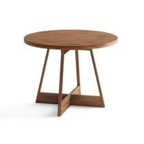 Mesa de Sala Jantar Átria 1594 Redonda Aço c/Tampo Madeirado Redondo 100cm Nogal/Freijo Rose - Carraro Mesa de Sala Jantar Átria 1594 Redonda Aço c/Tampo Madeirado Redondo 100cm Nogal/Freijo Rose - Carraro