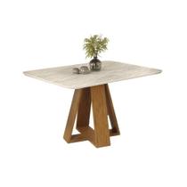 Mesa de Sala Jantar Celeste Tampo Madeirado Curvo 120X90 Freijo/Quartzo - DJ Móveis Mesa de Sala Jantar Celeste Tampo Madeirado Curvo 120X90 Freijo/Quartzo - DJ Móveis