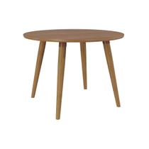 Mesa de Sala Jantar Dani c/ Tampo Madeirado Redondo 109x109cm Carvalho/Cinamomo - Cimol Mesa de Sala Jantar Dani c/ Tampo Madeirado Redondo 109x109cm Carvalho/Cinamomo - Cimol