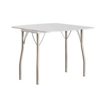 Mesa de Sala Jantar Dobrável - 216 Prata/material sintético Branco - Carraro Mesa de Sala Jantar Dobrável - 216 Prata/material sintético Branco - Carraro