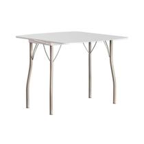 Mesa de Sala Jantar Dobrável - 216 Prata/material sintético Branco - Carraro Mesa de Sala Jantar Dobrável - 216 Prata/material sintético Branco - Carraro
