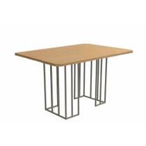 Mesa de Sala Jantar Duina c/ Tampo 136cm Niquel/Freijo - Kappesberg