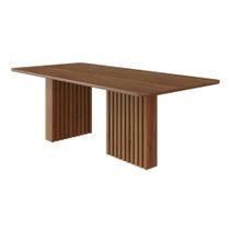 Mesa de Sala Jantar Ester c/ Tampo Madeirado 210x100cm Cinamomo - Cimol