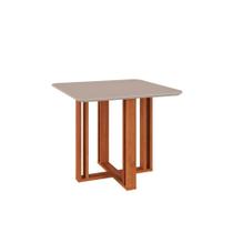 Mesa de Sala Jantar Flora c/Tampo Madeirado 94X94cm Cinamomo/Off White - Cimol