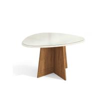 Mesa de Sala Jantar Lótus + Tampo Madeirado c/ Vidro 135x105cm Freijó/Off White - Kappesberg Mesa de Sala Jantar Lótus + Tampo Madeirado c/ Vidro 135x105cm Freijó/Off White - Kappesberg