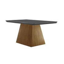 Mesa de Sala Jantar Luna + Tampo Madeirado Reto 120x80cm Grafite/Imbuia - Rufato Mesa de Sala Jantar Luna + Tampo Madeirado Reto 120x80cm Grafite/Imbuia - Rufato