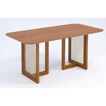 Mesa de Sala Jantar Regia Natuame c/ Tampo Madeirado Reto 180x90cm Carvalho/Cinamomo - Cimol Mesa de Sala Jantar Regia Natuame c/ Tampo Madeirado Reto 180x90cm Carvalho/Cinamomo - Cimol