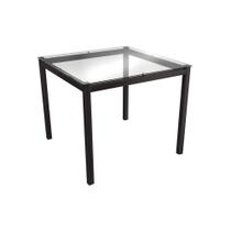 Mesa de Sala Jantar Reno M002 + Tampo de Vidro 90X90cm Preto - Kappesberg Mesa de Sala Jantar Reno M002 + Tampo de Vidro 90X90cm Preto - Kappesberg