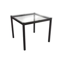 Mesa de Sala Jantar Reno M002 + Tampo de Vidro 90X90cm Preto - Kappesberg