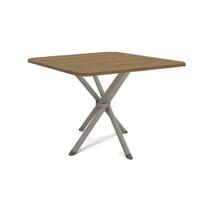 Mesa de Sala Jantar Volga c/ Tampo 90cm Niquel/Nogueira - Kappesberg