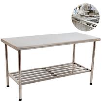Mesa De Serviço 1,90x70 Inox Pizzaria E Comercio Desmontável Multiuso Imeca