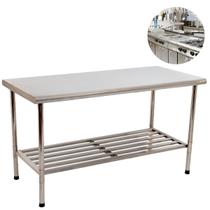 Mesa De Serviço 1,90x70 Inox Pizzaria E Comercio Desmontável Multiuso Imeca Mesa De Serviço 1,90x70 Inox Pizzaria E Comercio Desmontável Multiuso Imeca