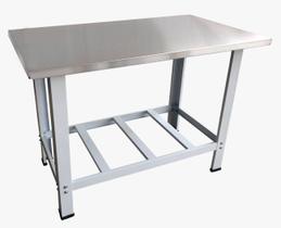 Mesa de Serviço Industrial Aço Inox 70x70 - Kenok